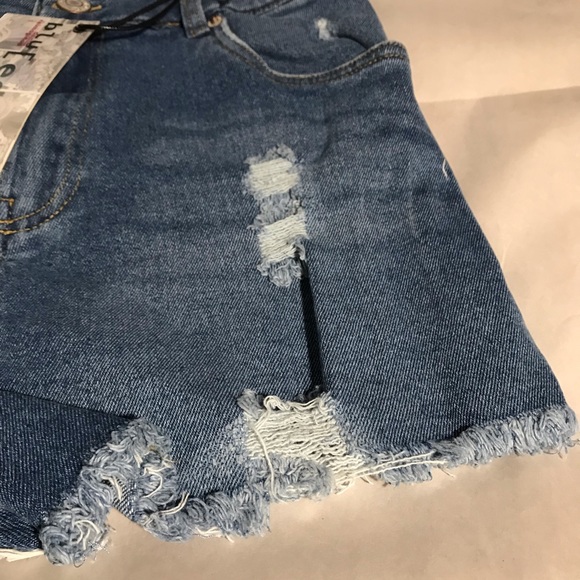 Blu Edit Jean Shorts Super High Rise Shortie - Picture 2 of 6